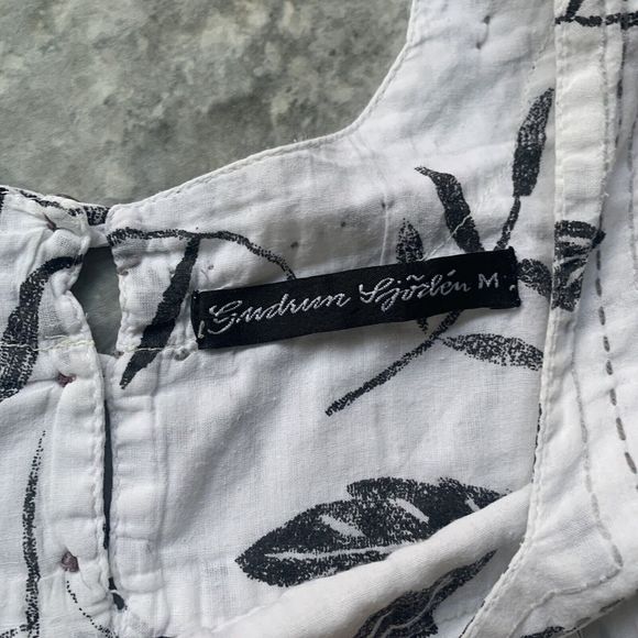 Gudrun Sjoden Floaty Maxi Midi Dress White Floral Smock Size M Boho - Picture 3 of 9